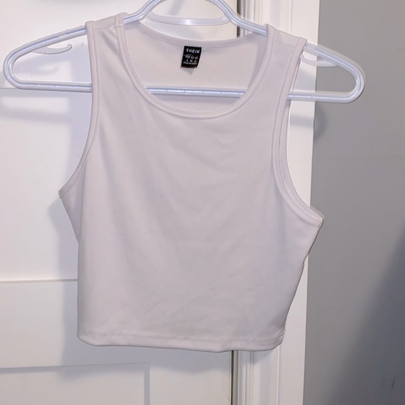 White Cropped Tank Top - Picture 2 of 3